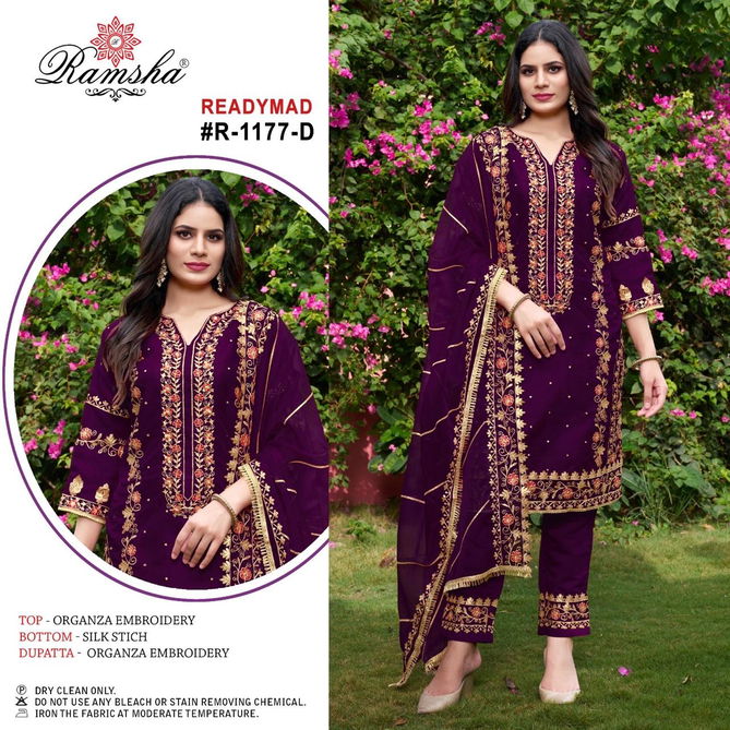 R 1177 Nx By Ramsha Organza Pakistani Readymade Suits Wholesalers In Delhi
